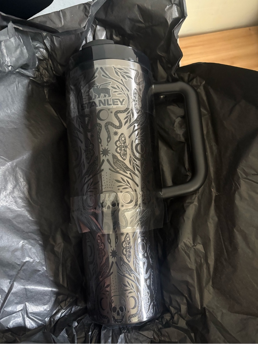 Limited Stanley Black Etched Stainless Travel Mug with Handle